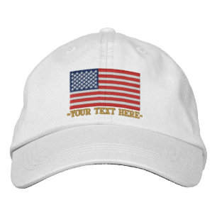 American Flag USA Personalise it! Large Embroidery Embroidered Hat