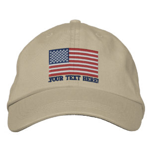 American Flag USA Personalise it! Large Embroidery Embroidered Hat