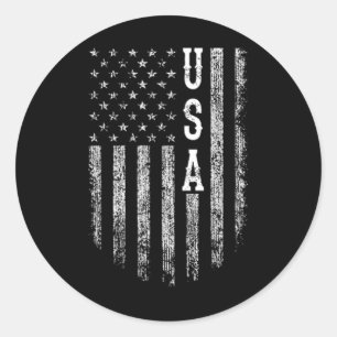 American Flag Usa Pocket Us Flag Happy 4th Of July Classic Round Sticker