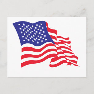 American Flag USA Postcard