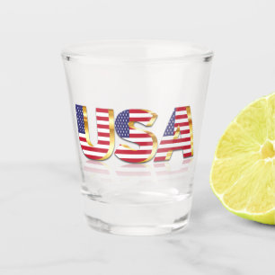 American Flag USA Shot Glas Glass