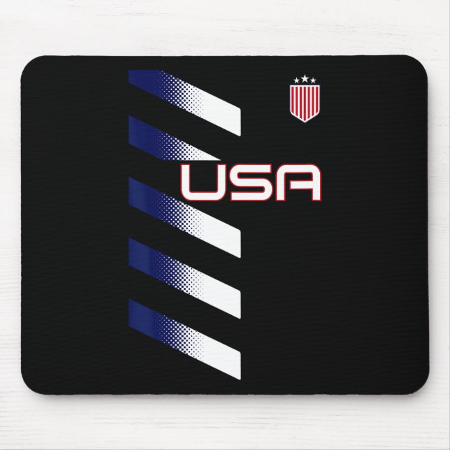American Flag Usa Soccer Stars And Stripes Patch  Mouse Mat (Front)
