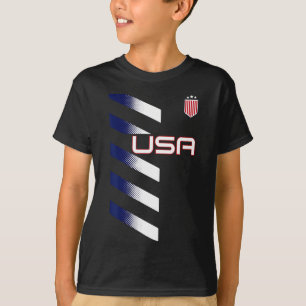 American Flag Usa Soccer Stars And Stripes Patch T-Shirt