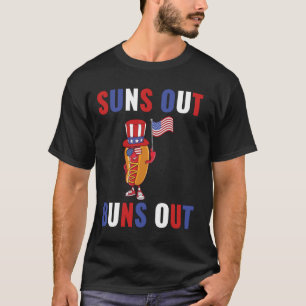 American Flag USA Suns Out Buns Out Funny 4th Of J T-Shirt