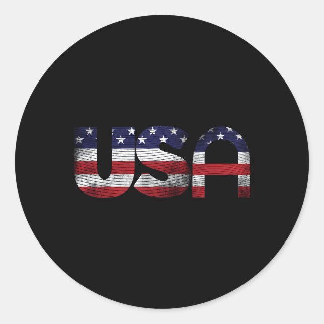 American Flag Usa United States Of America Us 4Th  Classic Round Sticker (Front)