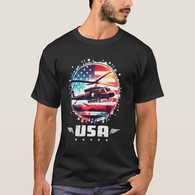 American Flag USA United States Of America US 4th  T-Shirt (Front)