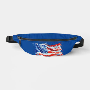 American Flag USA Watercolor 4th of July Bum Bags