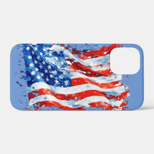 American Flag USA Watercolor 4th of July iPhone 12 Mini Case