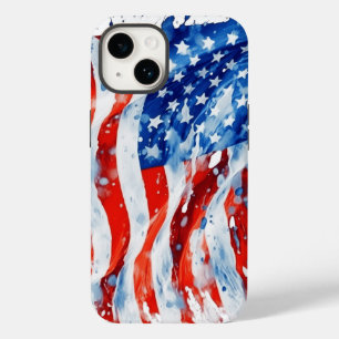 American Flag USA Watercolor 4th of July Case-Mate iPhone 14 Case