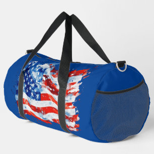 American Flag USA Watercolor 4th of July Duffle Bag