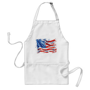 American Flag USA Watercolor 4th of July Standard Apron