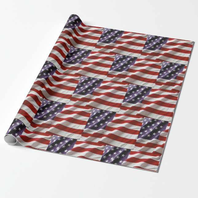 American Flag - USA Wrapping Paper (Unrolled)