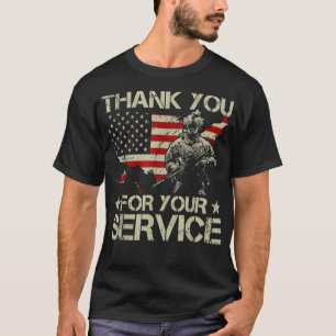 American Flag Veteran Day Thank You for Your Servi T-Shirt