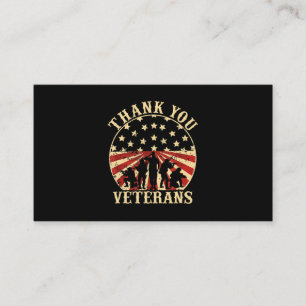 American Flag Veteran Day Thank You Veterans Business Card
