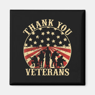 American Flag Veteran Day Thank You Veterans Magnet