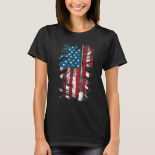 American Flag Veteran Dog Tags T-Shirt