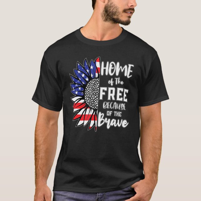 American Flag Veteran For Men Women Kids Home Of T T-Shirt (Front)