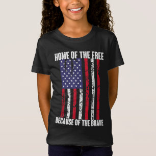 American Flag Veteran For Men Women Kids Home Of T T-Shirt