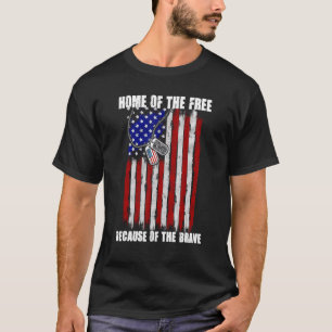 American Flag Veteran For Men Women Kids Home Of T T-Shirt