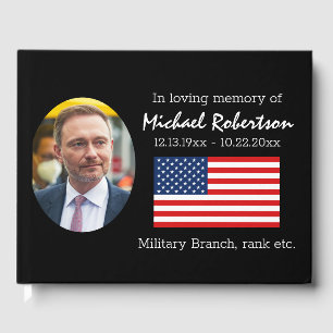 American Flag Veteran  Memorial Guest Book