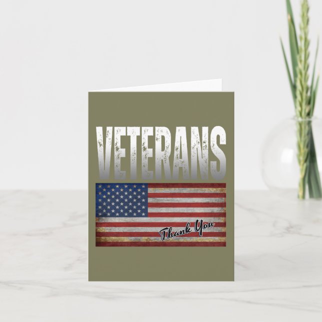 AMERICAN FLAG VETERANS THANK YOU 4TH OF JULY  INVITATION (Front)