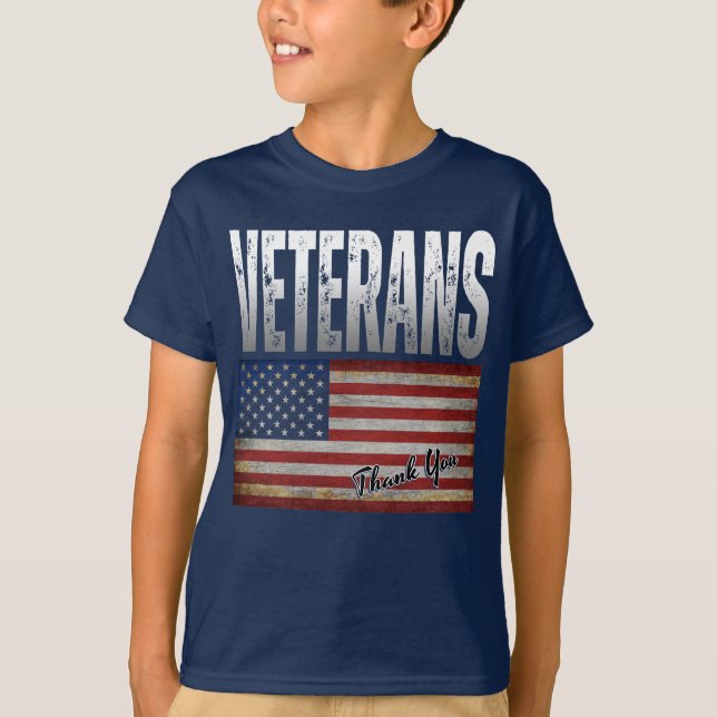 AMERICAN FLAG VETERANS THANK YOU 4TH OF JULY T-Shi T-Shirt (Front)