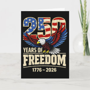 American Flag Vintage 250 Years 1776 2026 250th Bi Card