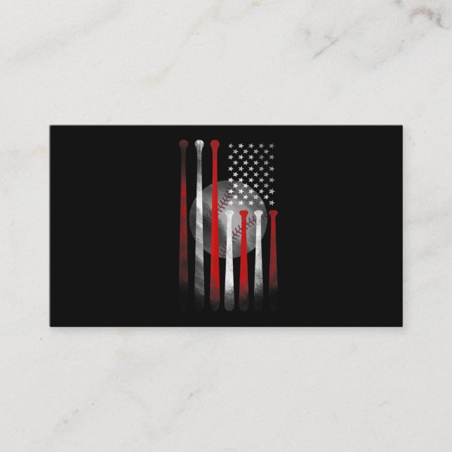 American Flag Vintage Baseball Business Card (Front)