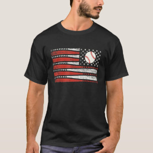 American Flag Vintage Baseball Flag 4th Of July fo T-Shirt