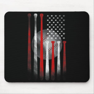 American Flag Vintage Baseball Flag Dad Mom Tee Mouse Mat