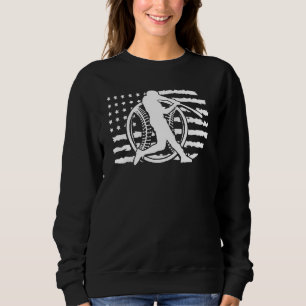 American Flag Vintage Baseball Flag Dad Mum Sweatshirt