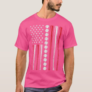 American Flag Vintage Baseball Flag Men Boys Gift T-Shirt