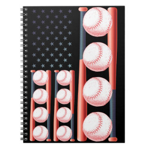 American Flag Vintage Baseball Flag Notebook