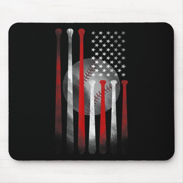 American Flag Vintage Baseball Mouse Mat (Front)