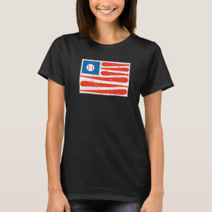 American Flag Vintage Baseball USA Flag Dad, Mum, T-Shirt
