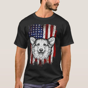 American Flag Vintage Corgi 4th Of July Patriotic T-Shirt