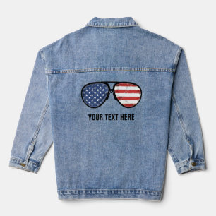 AMERICAN FLAG VINTAGE CUSTOM  DENIM JACKET