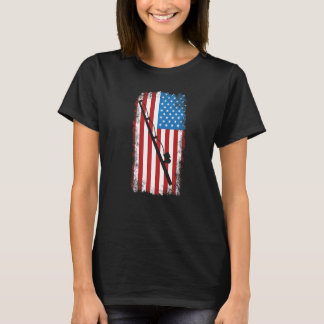 American Flag Vintage Fisherman Lucky Fishing T-Shirt
