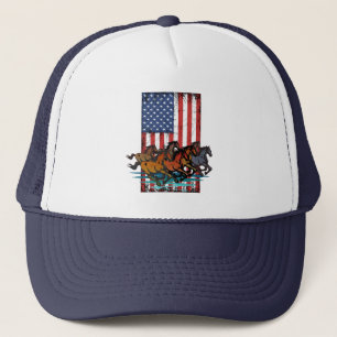AMERICAN FLAG VINTAGE HORSE TRUCKER HAT