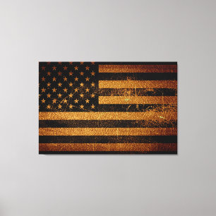 American Flag Vintage Leather #3 Canvas Print