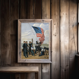 American Flag Vintage Military Navy Painting Art Photo Print