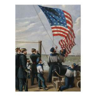 American Flag Vintage Military Navy Painting Art Poster