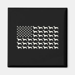 American Flag Vintage Patriotic Dachshund Dad Magnet