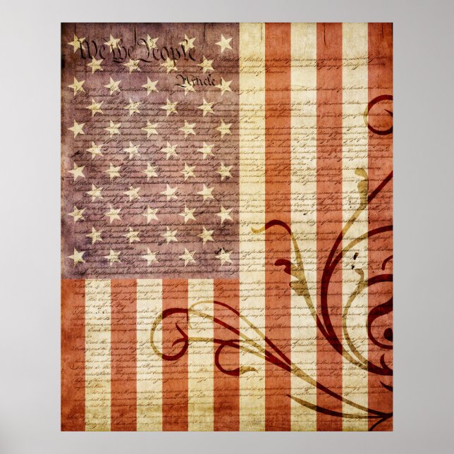 American Flag Vintage Poster (Front)