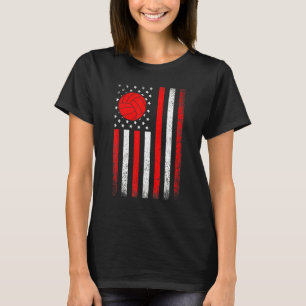 American Flag Vintage Volleyball Flag Dad Mum Funn T-Shirt
