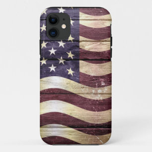 American Flag Vintage Wood #2 iPhone 11 Case