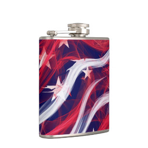 American flag Vinyl Wrapped Flask