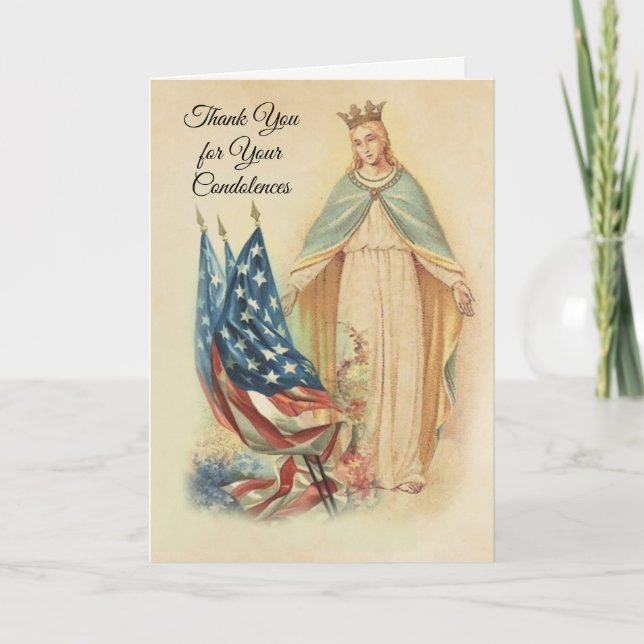 American Flag Virgin Mary Condolence Thank You (Front)