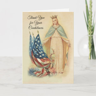 American Flag Virgin Mary Condolence Thank You