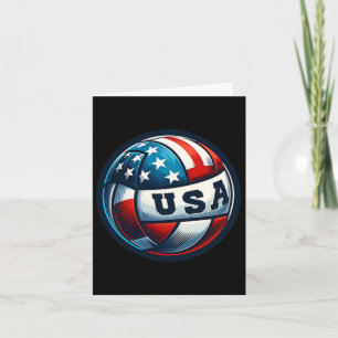 American Flag Volleyball Basketball Patriotic Us 4 Card